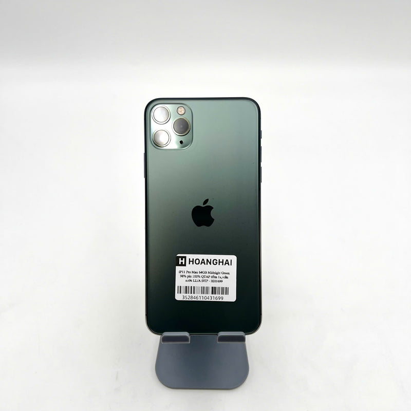 iPhone 11 Pro Max 64GB Xanh Lá 98% pin 100% Quốc tế Apple bản Mỹ LL/a (Đã thay pin - Đốm camera 1x, viền xước) - HH1699