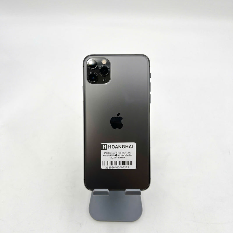 iPhone 11 Pro Max 256GB Xám 97% pin 100% Máy đã trả hết tiền mạng dùng như Quốc tế Apple (Đã thay pin - Đốm camera 1x, viền móp) - HH8119