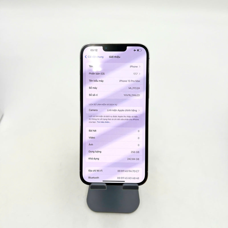 iPhone 13 Pro Max 256GB Bạc 98% pin 100% Quốc tế Apple (Thay Camera chính hãng Apple, thay pin HH - Đốm camera 3x) - HH4852