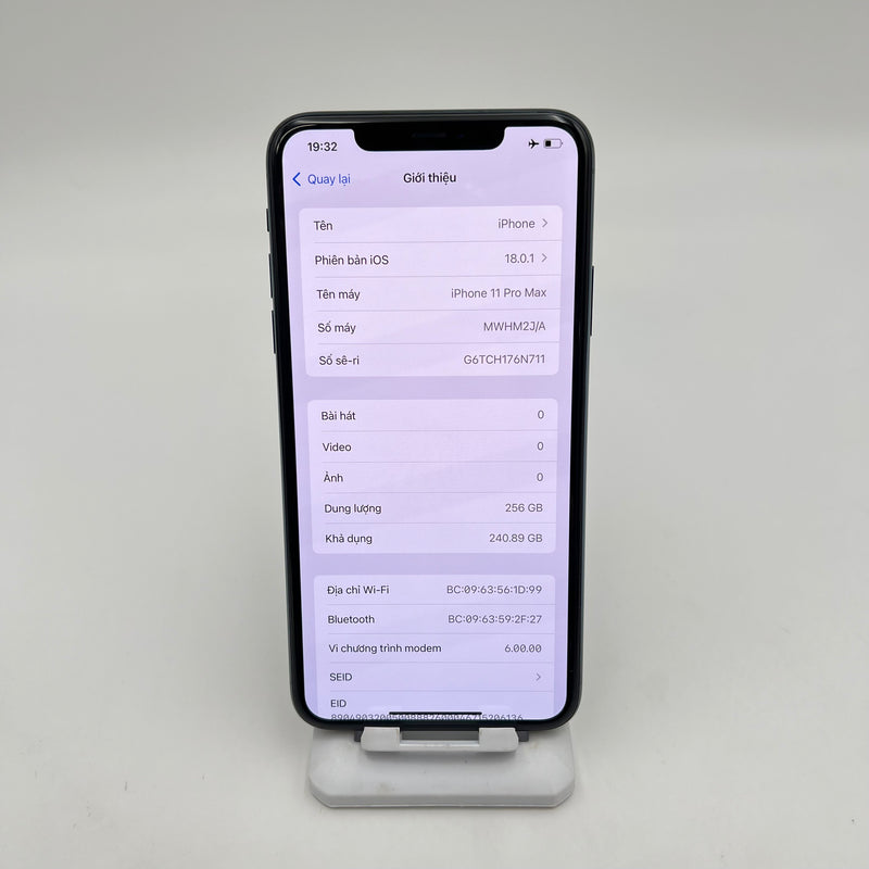 iPhone 11 Pro Max 256GB Xanh Lá 98% pin 87%  Máy đã trả hết tiền mạng dùng như Quốc tế Apple (ám viền) - HH3499