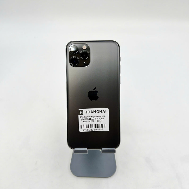 iPhone 11 Pro 64GB Xám 98% pin 100% Máy đã trả hết tiền mạng dùng như Quốc tế Apple (Đã thay pin - Đốm camera 1x, màn xước nhẹ)- HH4858