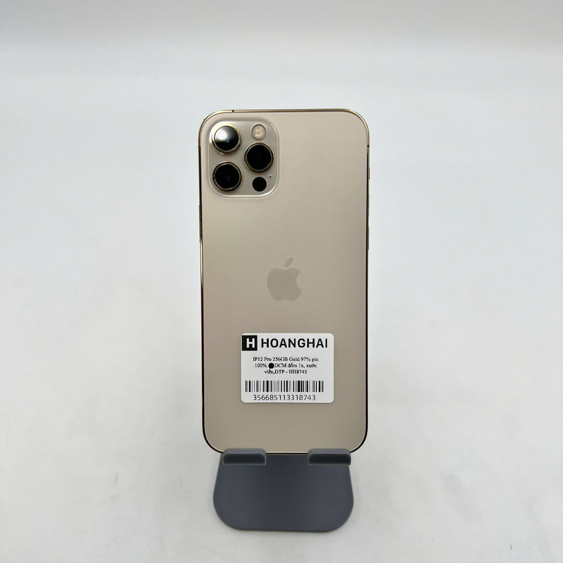 iPhone 12 Pro 256GB Vàng 97% pin 100% Máy đã trả hết tiền mạng dùng như Quốc tế Apple (Đã thay pin - Đốm camera 1x, xước viền) - HH8743