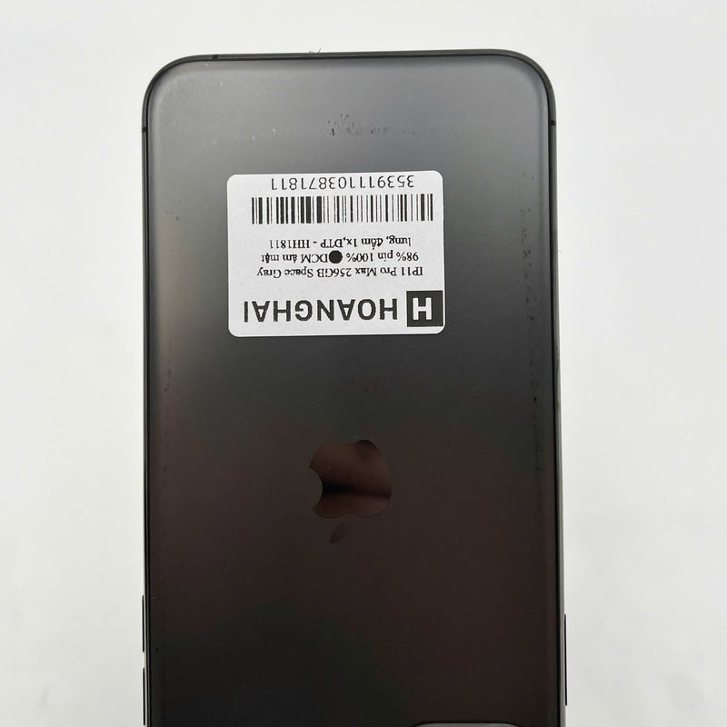 iPhone 11 Pro Max 256GB Xám 98% pin 100% Máy đã trả hết tiền mạng dùng như Quốc tế Apple (Đã thay pin - Đốm camera 1x, ám mặt lưng) - HH1811