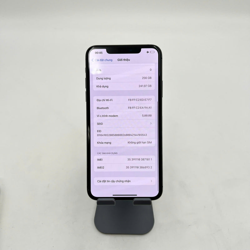 iPhone 11 Pro Max 256GB Xám 98% pin 100% Máy đã trả hết tiền mạng dùng như Quốc tế Apple (Đã thay pin - Đốm camera 1x, ám mặt lưng) - HH1811
