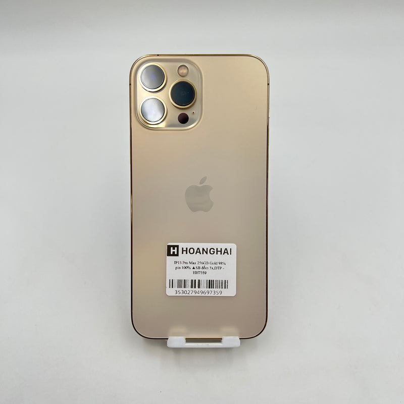 iPhone 13 Pro Max 256GB Vàng 98% pin 100% Quốc tế từ SB (Không dùng sim SB - Đã thay pin - Đốm camera 3x) - HH7359