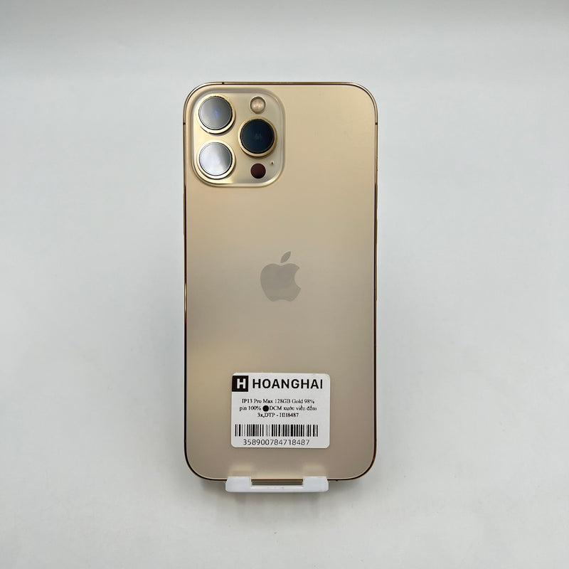 iPhone 13 Pro Max 128GB Vàng 98% pin 100% Máy đã trả hết tiền mạng dùng như Quốc tế Apple  (Đã thay pin - Đốm camera 3x, xước viền) - HH8487