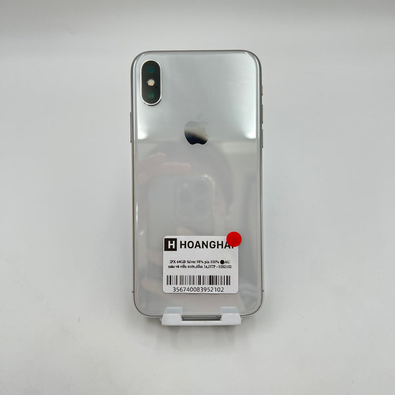 iPhone X 64GB Trắng 98% pin 100% Máy đã trả hết tiền mạng dùng như Quốc tế Apple (Đã thay pin - Đốm camera 1x, màn và viền xước) - HH2102