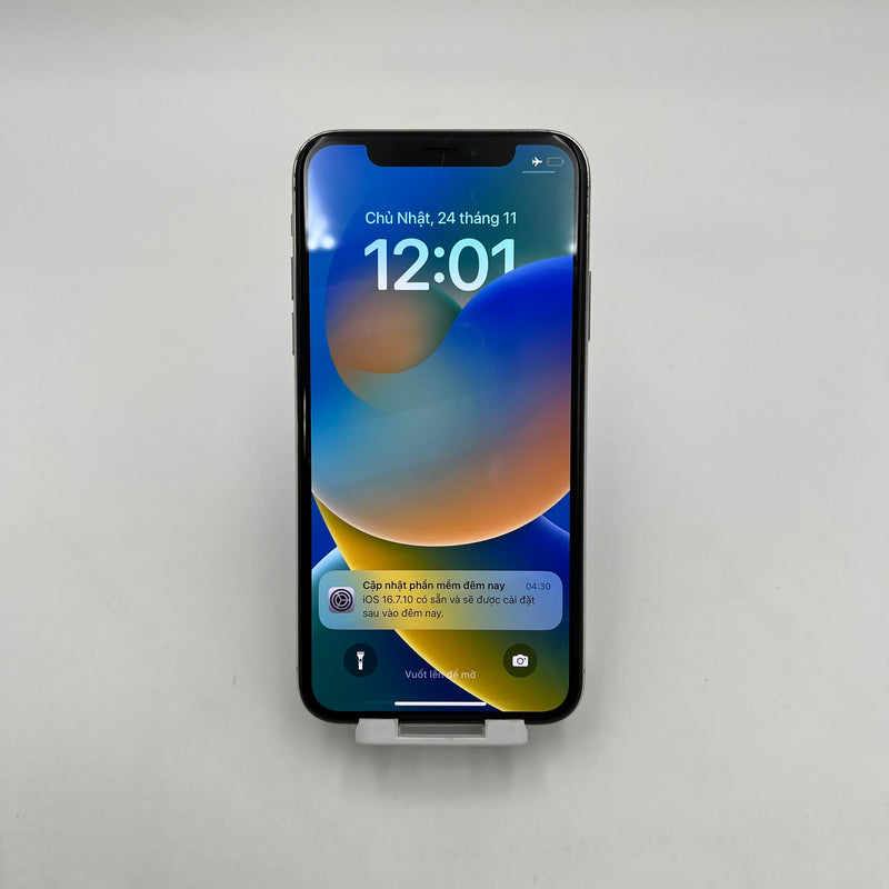 iPhone X 64GB Trắng 98% pin 100% Máy đã trả hết tiền mạng dùng như Quốc tế Apple (Đã thay pin - Đốm camera 1x, màn và viền xước) - HH2102