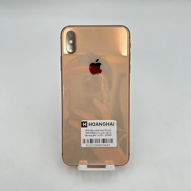 iPhone Xs Max 64GB Vàng 97% pin 100% DBH Quốc tế Apple bản Mỹ LL/A (Đã thay pin - Đốm camera 1x, màn và lưng xước) - HH9681