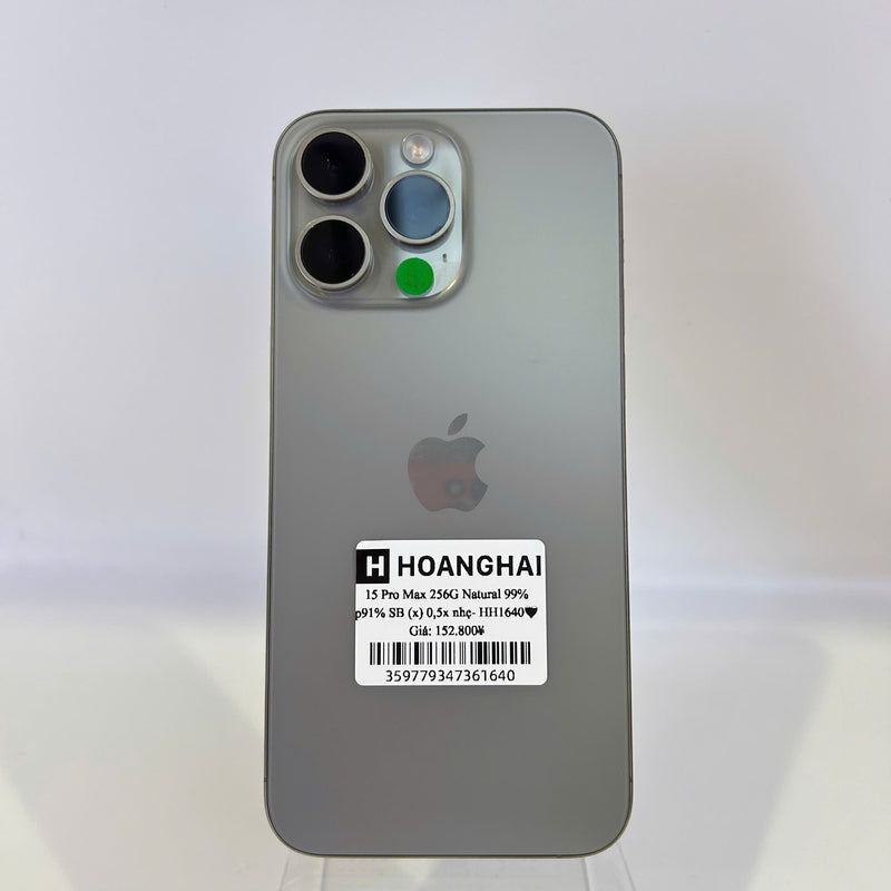 iPhone 15 Pro Max 256GB Tự Nhiên 99% pin 91% Quốc tế từ SB (Không dùng sim SB - Đốm camera 0.5x) - HH1640