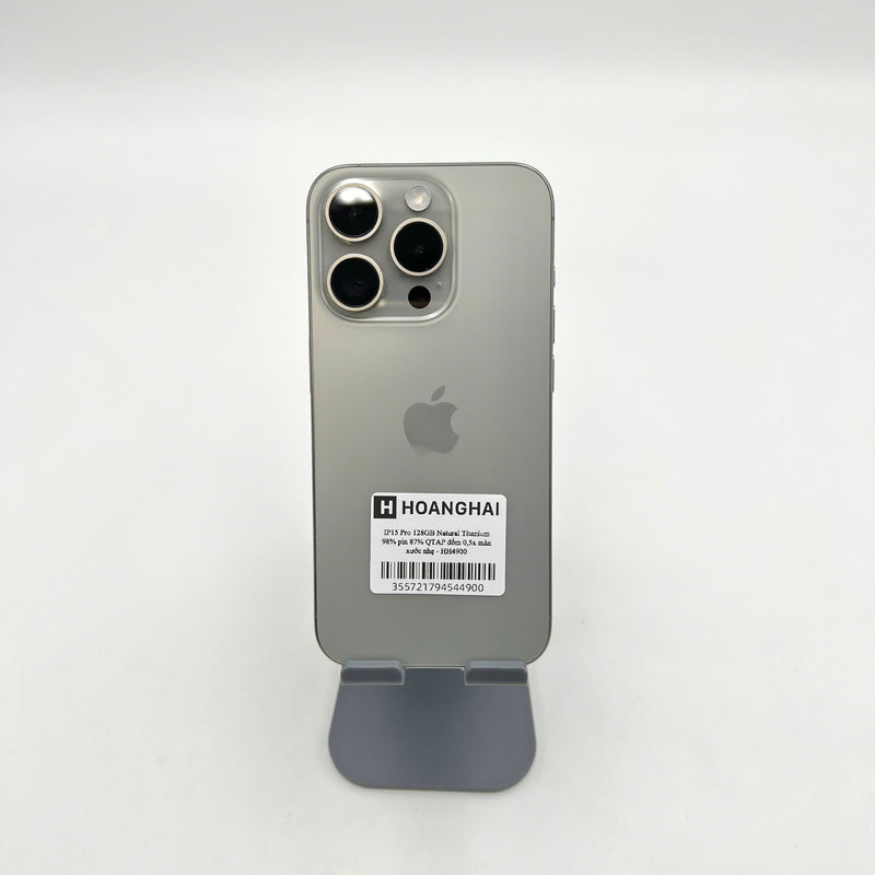 iPhone 15 Pro 128GB Tự Nhiên 98% pin 87%  Quốc tế Apple (Đốm  camera 0,5x, màn xước nhẹ) - HH4900