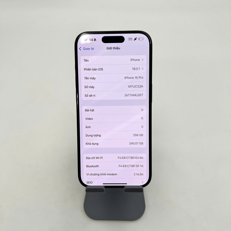 iPhone 15 Pro 256GB Đen 98% pin 89%  Quốc tế Apple (Đốm camera 0.5x) - HH7592