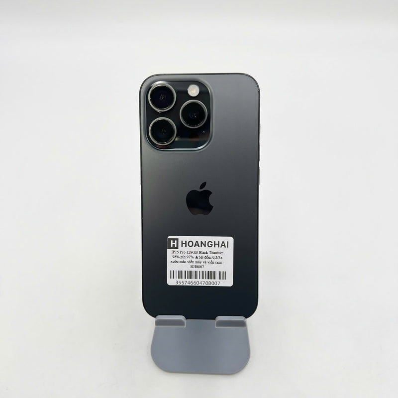 iPhone 15 Pro 128GB Đen 98% pin 97%  Quốc tế từ SB (Không dùng sim SB - Đốm camera 0,5/3x , Máy có xước) - HH8007