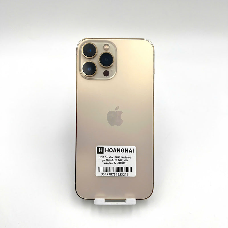 iPhone 13 Pro Max 128GB Vàng 98% pin 100% Quốc tế Apple bản Mỹ LL/a (Đã thay pin - Đốm camera 1x, viền xước) - HH3211