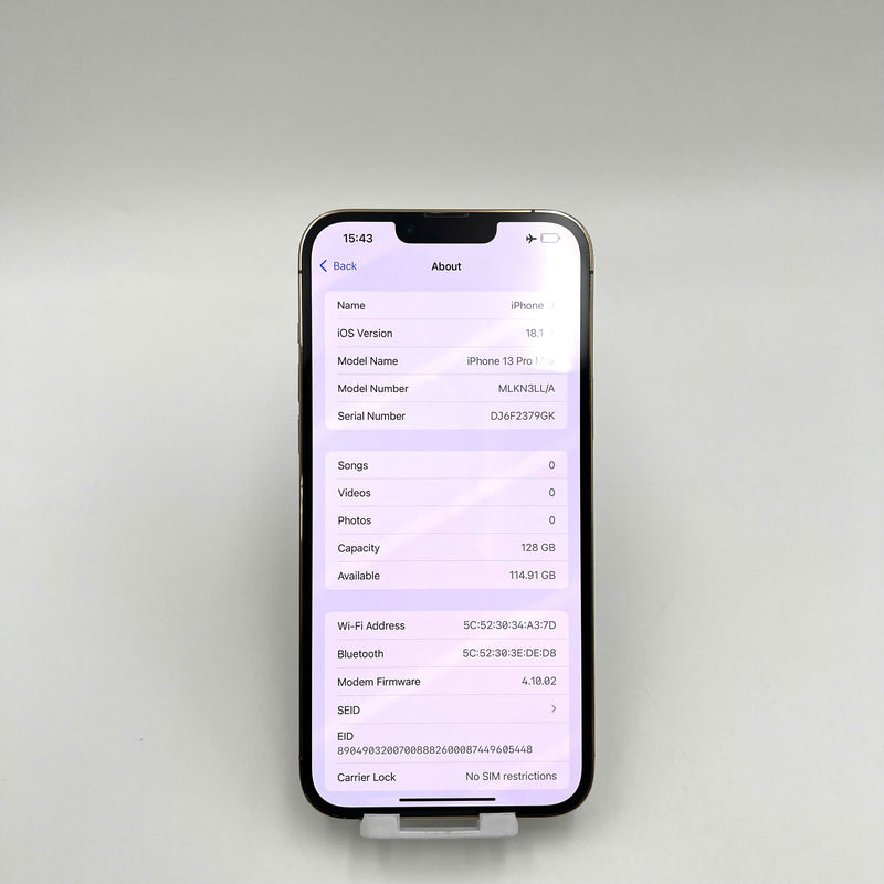 iPhone 13 Pro Max 128GB Vàng 98% pin 100% Quốc tế Apple bản Mỹ LL/a (Đã thay pin - Đốm camera 1x, viền xước) - HH3211