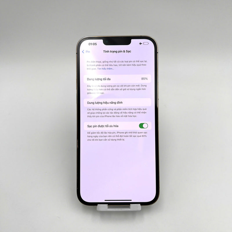 iPhone 13 Pro Max 256GB Vàng 97% pin 85%  Quốc tế từ SB (Không dùng sim SB - Đốm camera 3x, xước màn nhiều) - HH7816