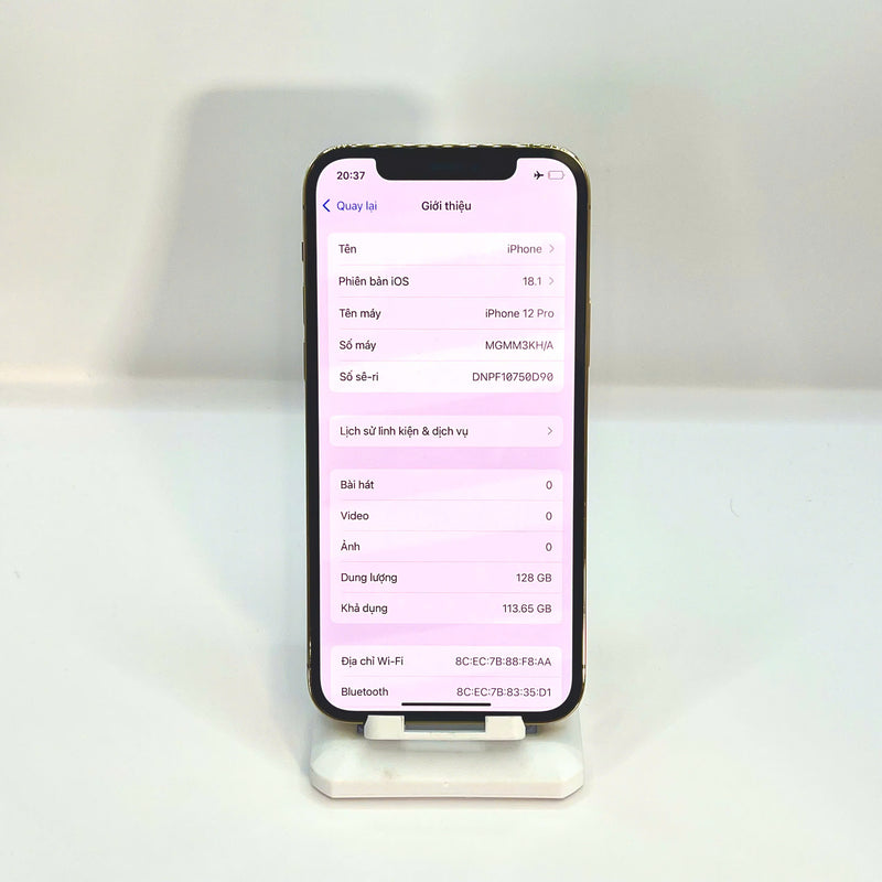 iPhone 12 Pro 128GB Vàng 98% pin 100% Quốc tế Apple bản Hàn KH/A (Đã thay pin - màn xước) - HH5297
