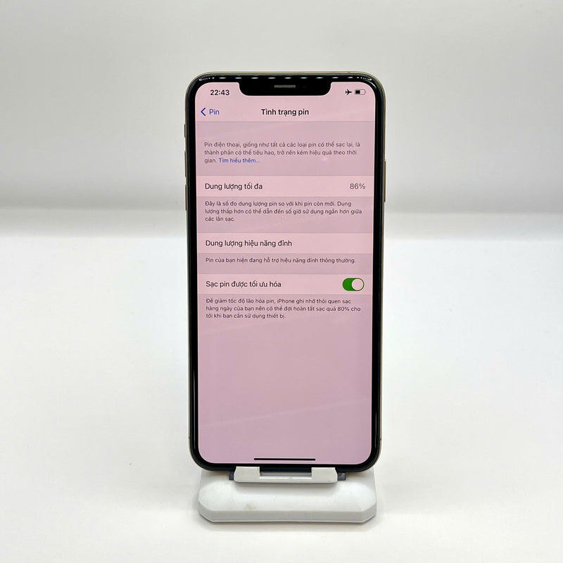 iPhone Xs Max 256GB Vàng 98% pin 86%  Máy đã trả hết tiền mạng dùng như Quốc tế Apple (Đốm camera 1x - màn xước) - HH7013