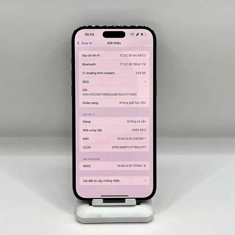iPhone 14 Pro Max 512GB Tím 98% pin 85%  Máy đã trả hết tiền mạng dùng như Quốc tế Apple  - HH2807