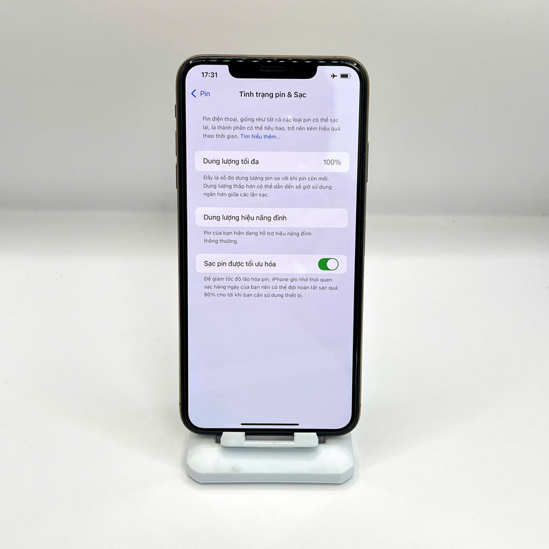 iPhone Xs Max 256GB Vàng 98% pin 100%  Máy đã trả hết tiền mạng dùng như Quốc tế Apple (Đã thay pin, camera sau - Đốm camera 1x) - HH6360
