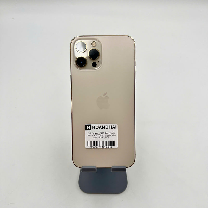 iPhone 12 Pro Max 128GB Vàng 97% pin 100% Quốc tế Apple (Đã thay pin - Đốm camera 3x, xước màn, viền) - HH2434