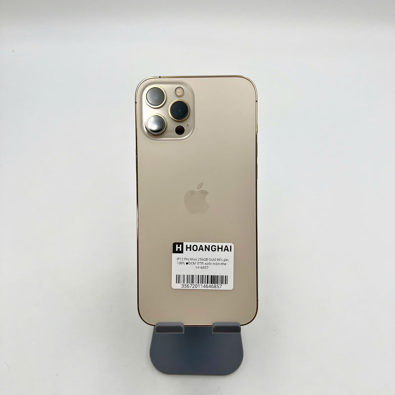 iPhone 12 Pro Max 256GB Vàng 98% pin 100% Máy đã trả hết tiền mạng dùng như Quốc tế Apple (Đã thay pin - xước màn nhẹ) - HH6857