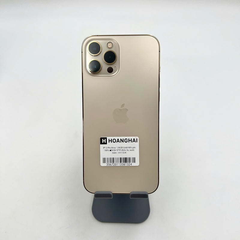 iPhone 12 Pro Max 128GB Vàng 98% pin 100% Máy đã trả hết tiền mạng dùng như Quốc tế Apple (Đã thay pin - Đốm camera 3x, xước màn) - HH1324