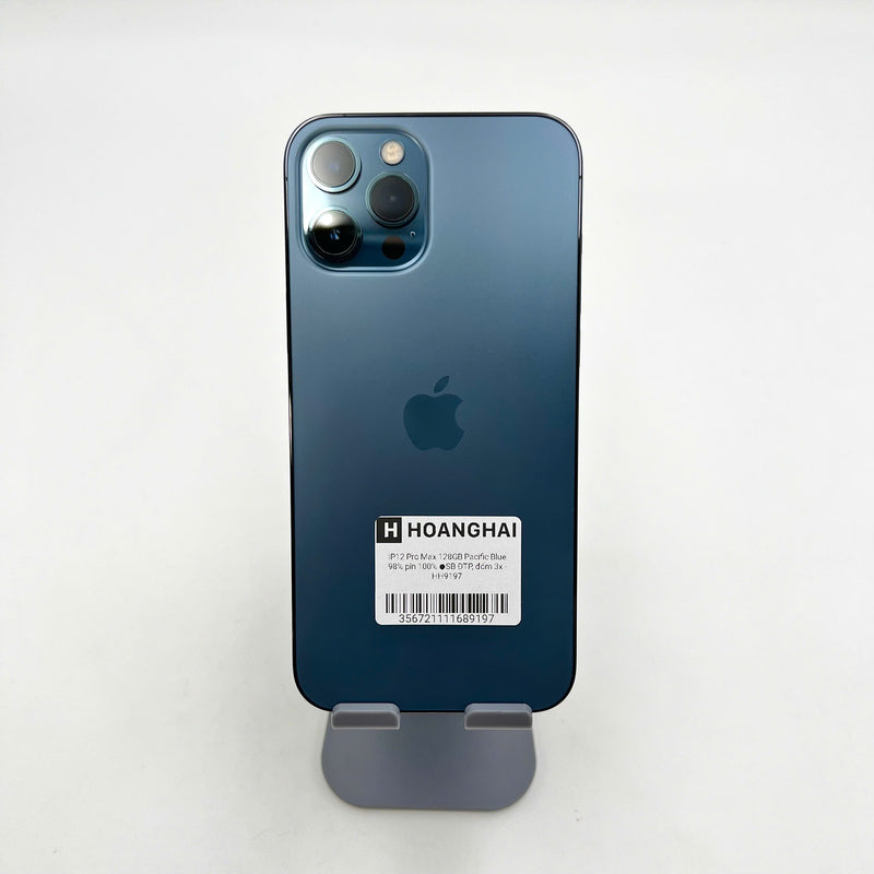 iPhone 12 Pro Max 128GB Xanh Dương 98% pin 100% Máy đã trả hết tiền mạng dùng như Quốc tế Apple (Đã thay pin - Đốm camera 3x) - HH9197