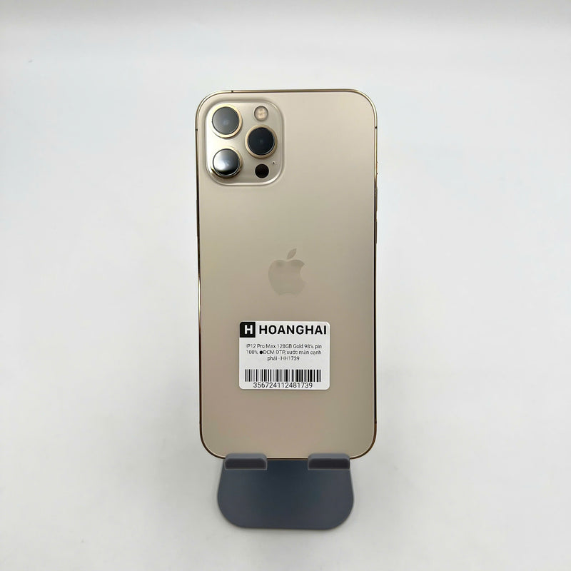 iPhone 12 Pro Max 128GB Vàng 98% pin 100% Máy đã trả hết tiền mạng dùng như Quốc tế Apple (Đã thay pin - xước màn cạnh phải) - HH1739