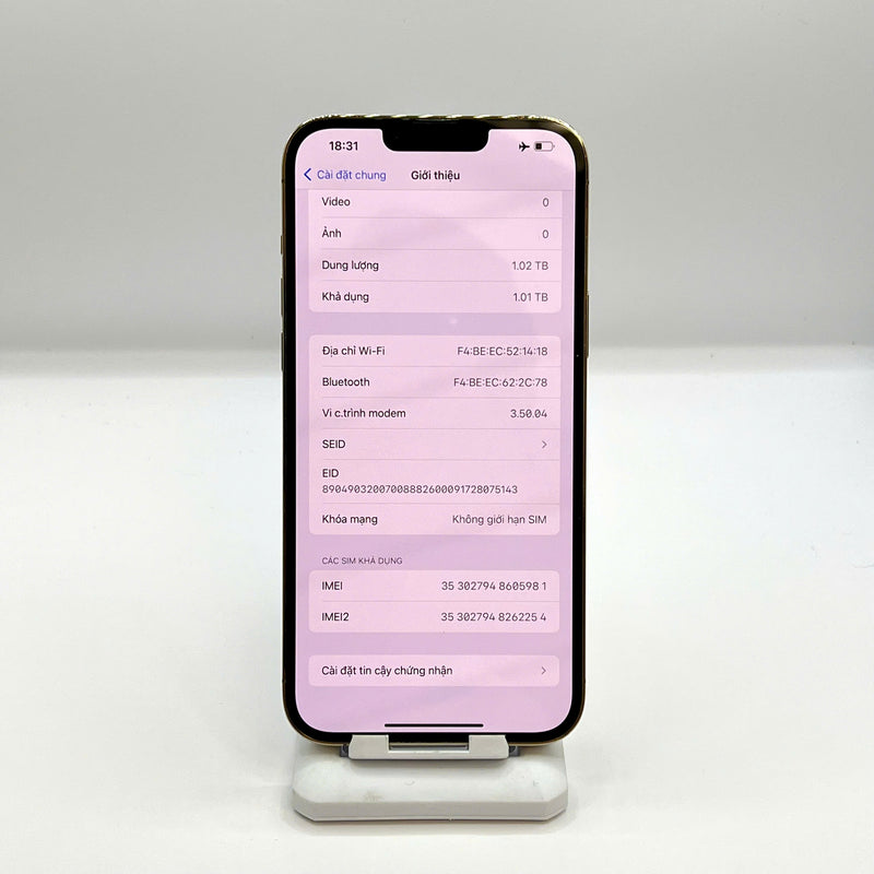 iPhone 13 Pro Max 1TB Vàng 98% pin 85%  Quốc tế từ AU (Không dùng sim AU - Đốm camera 3x, máy xước) - HH5981