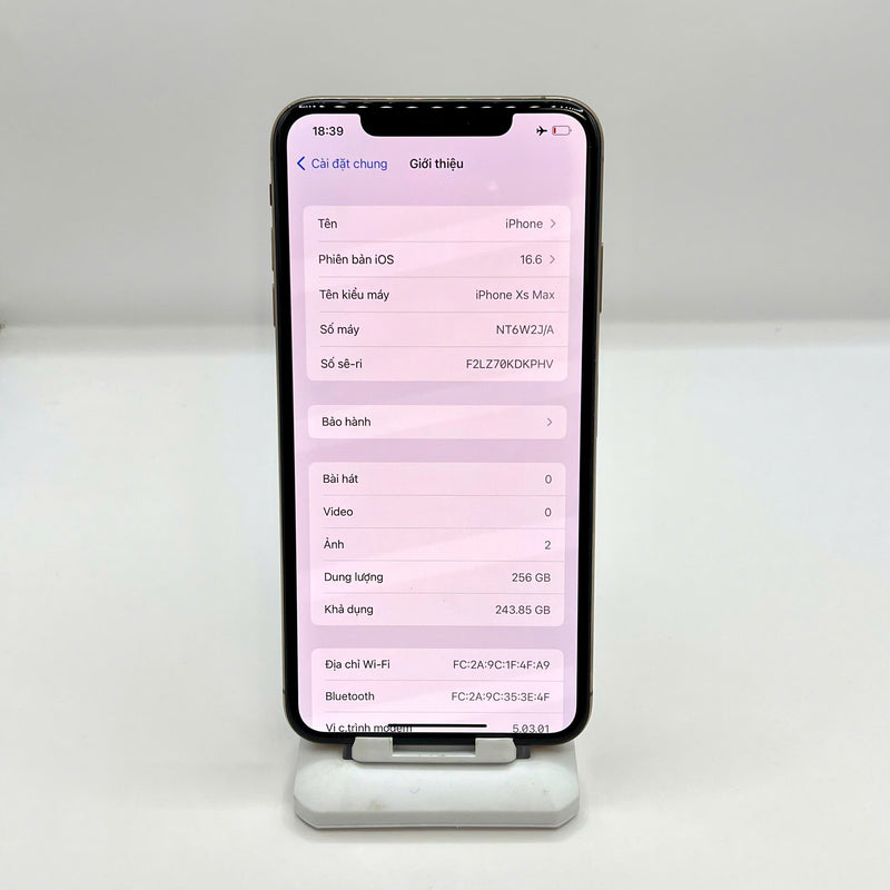 iPhone XS Max 256GB Vàng 98% pin 89% DBH Máy đã trả hết tiền mạng dùng như Quốc tế Apple - HH5893