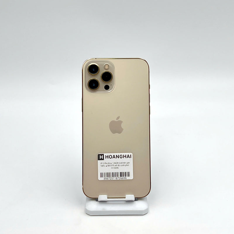 iPhone 12 Pro Max 128GB Vàng 98% pin 100% Quốc tế từ SB (Không dùng sim SB - Đã thay pin - vết đỏ cạnh phải) - HH6696