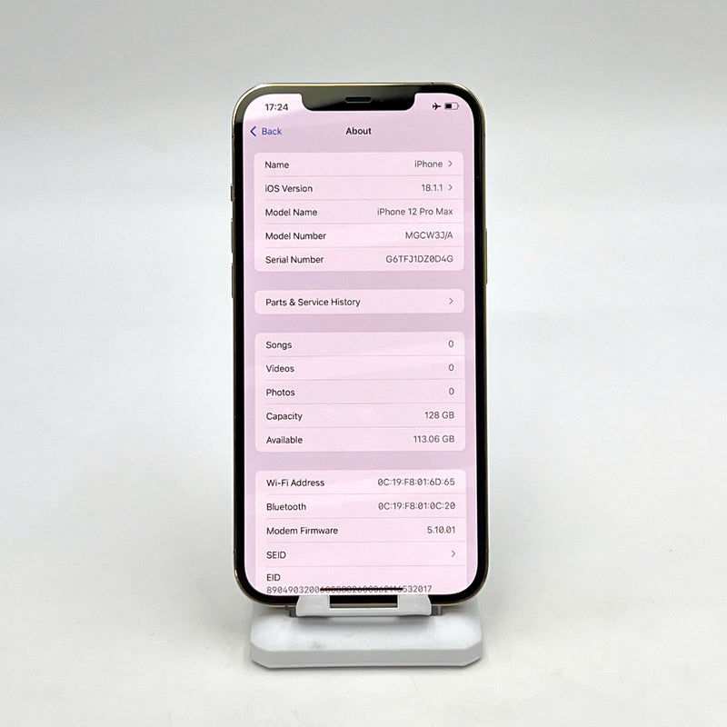 iPhone 12 Pro Max 128GB Vàng 98% pin 100% Quốc tế từ SB (Không dùng sim SB - Đã thay pin - vết đỏ cạnh phải) - HH6696