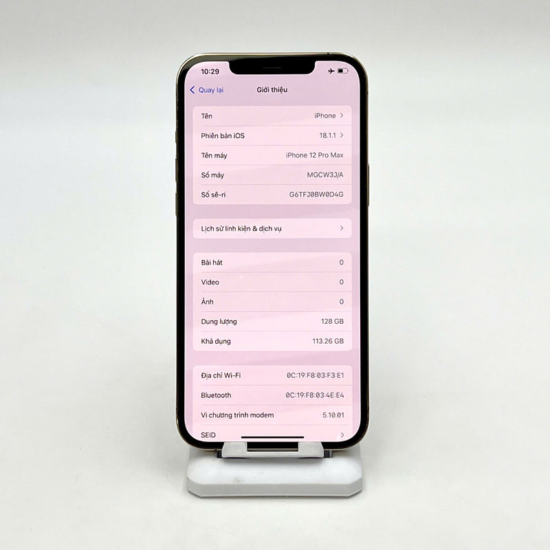 iPhone 12 Pro Max 128GB Vàng 97% pin 100% Quốc tế từ SB (Không dùng sim SB - Đã thay pin - Đốm camera 3x, Xước màn nhiều) - HH0038