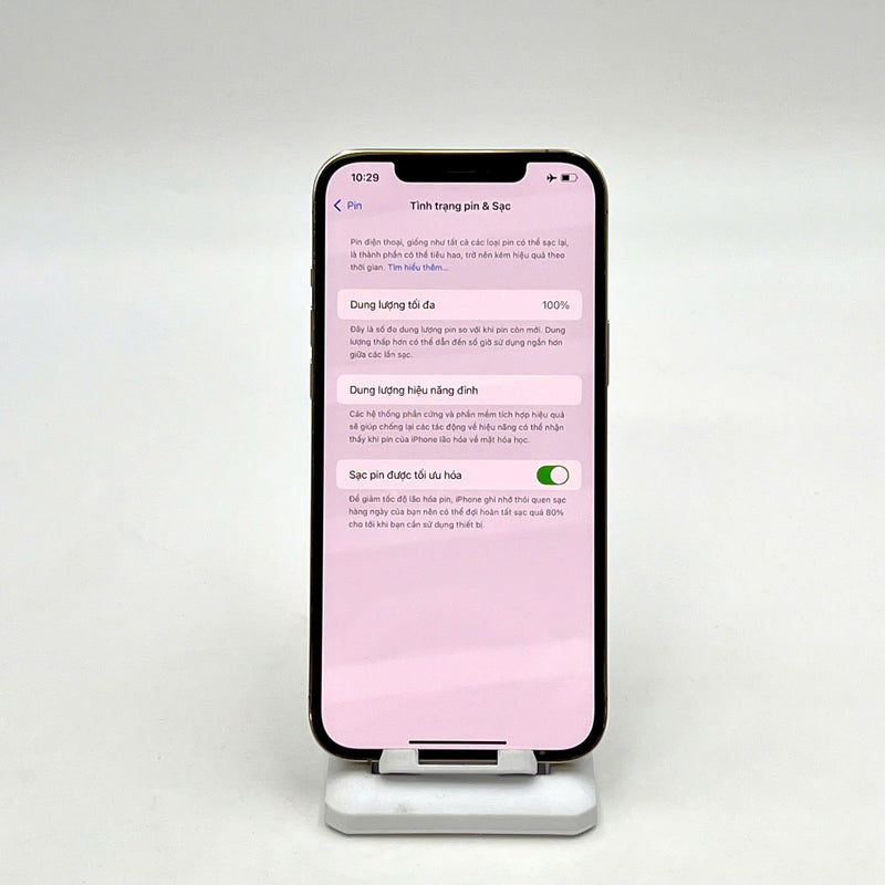 iPhone 12 Pro Max 128GB Vàng 97% pin 100% Quốc tế từ SB (Không dùng sim SB - Đã thay pin - Đốm camera 3x, Xước màn nhiều) - HH0038