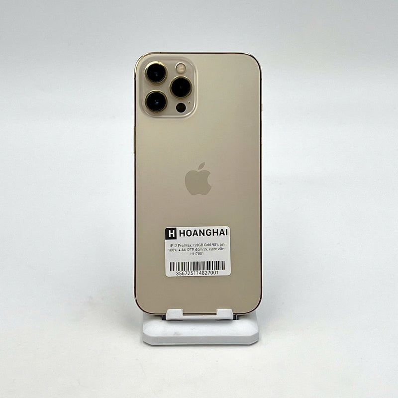 iPhone 12 Pro Max 128GB Vàng 98% pin 100% Quốc tế từ AU (Không dùng sim AU - Đã thay pin - Đốm camera 3x, Xước viền) - HH7001