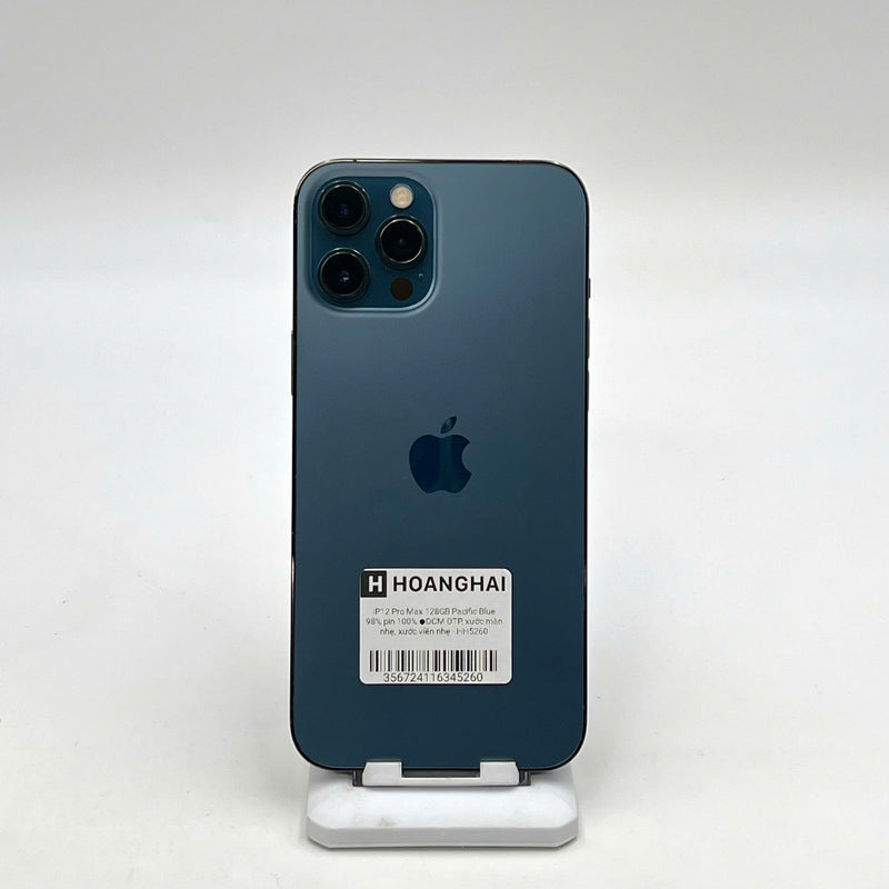 iPhone 12 Pro Max 128GB Xanh Dương 98% pin 100% Máy đã trả hết tiền mạng dùng như Quốc tế Apple (Đã thay pin , máy xước nhẹ) - HH5260