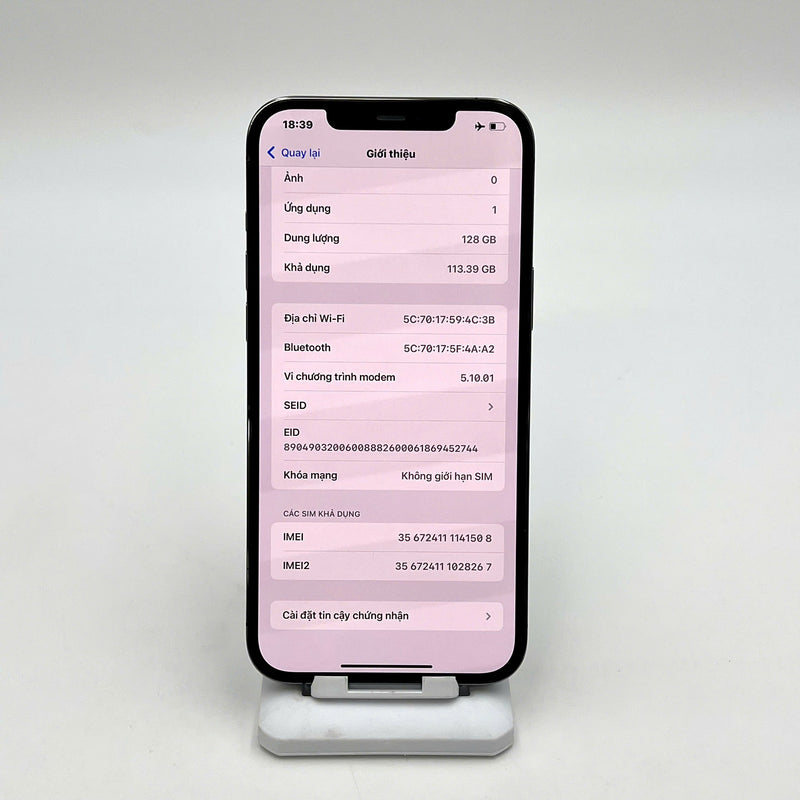 iPhone 12 Pro Max 128GB Đen 97% pin 100% Máy đã trả hết tiền mạng dùng như Quốc tế Apple (Đã thay pin - Đốm camera 3x, xước màn nhiều) - HH1508