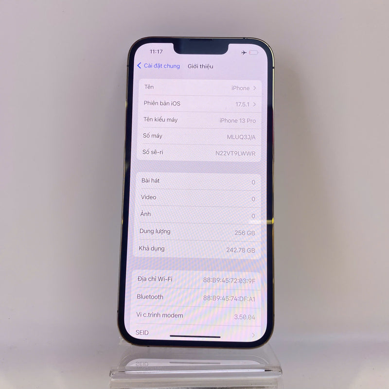 iPhone 13 Pro 256GB Vàng 98% pin 85% Quốc tế từ SB (Không dùng sim SB - Đốm camera 3x) HH4362