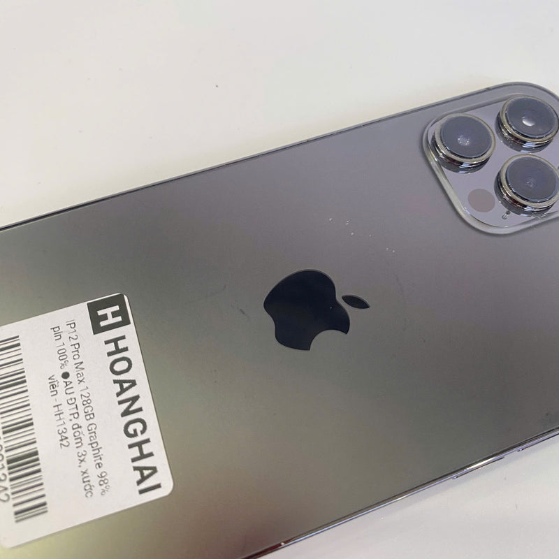 iPhone 12 Pro Max 128GB Đen 98% pin 100% Máy đã trả hết tiền mạng dùng như Quốc tế Apple (Đốm camera 2,5x - Đã thay pin) HH1342