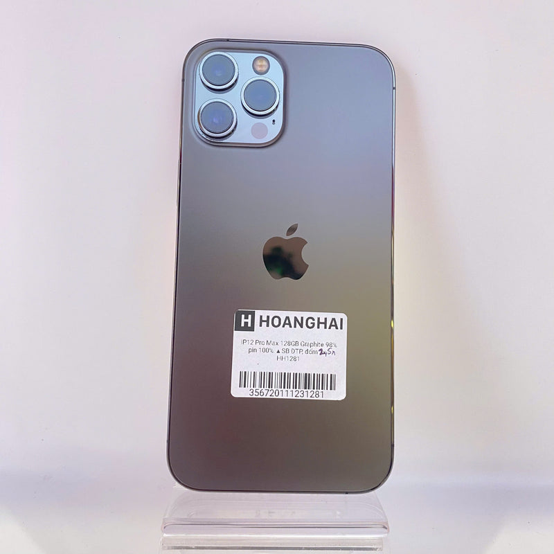 iPhone 12 Pro Max 128GB Đen 98% pin 100% Quốc tế từ SB (Không dùng sim SB - Đốm camera 2,5x - Đã thay pin) HH1281