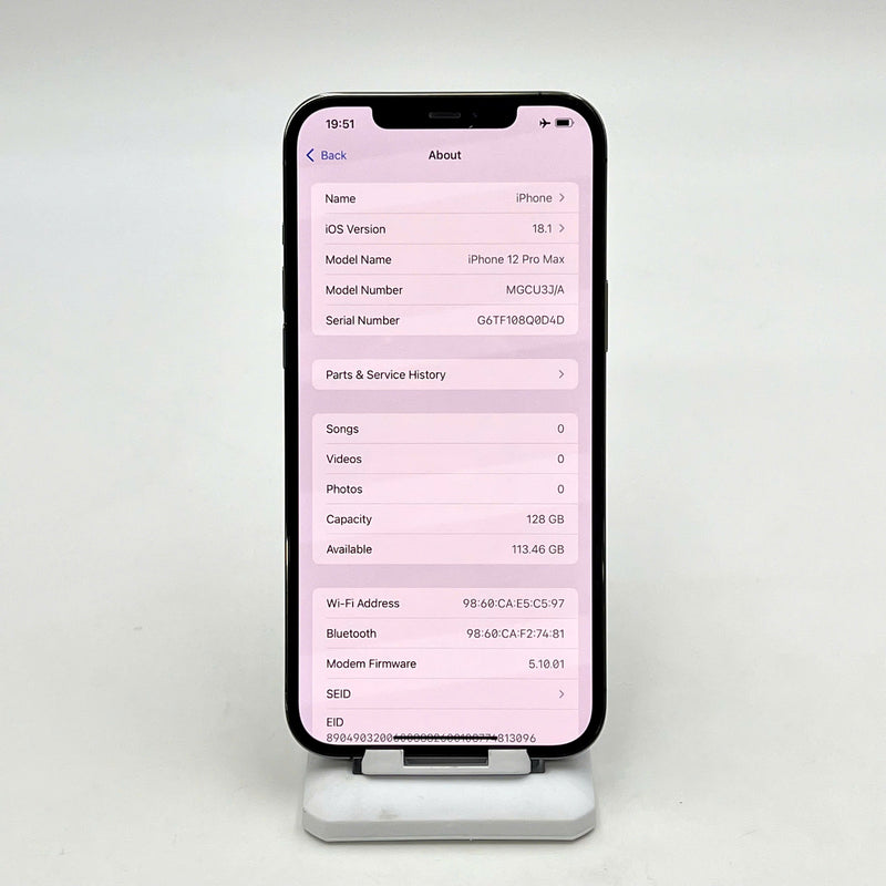 iPhone 12 Pro Max 128GB Đen 98% pin 100% Máy đã trả hết tiền mạng dùng như Quốc tế Apple (Đã thay pin) - HH9152