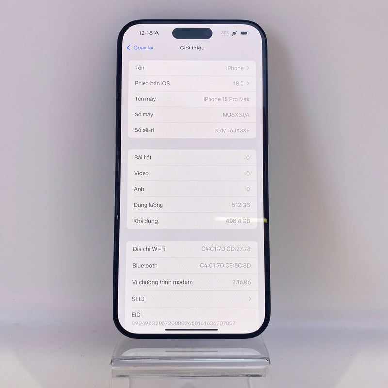 iPhone 15 Pro Max 512GB Xanh Dương 98% pin 86% Quốc tế từ SB (Không dùng sim SB - xước sơn viền) HH4840