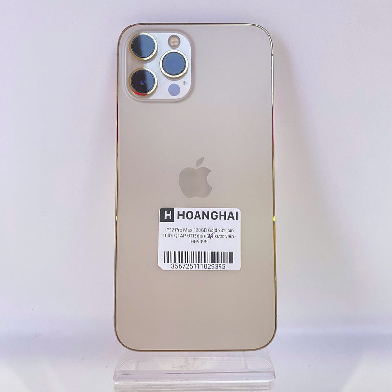 iPhone 12 Pro Max 128GB Vàng 98% pin 100% Quốc Tế Apple (Đã thay pin - Đốm camera 2.5x) HH9395