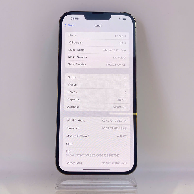 iPhone 13 Pro Max 256GB Vàng 98% pin 100% Quốc tế từ SB (Không dùng sim SB - Đốm camera 3x - Đã thay pin) HH7775