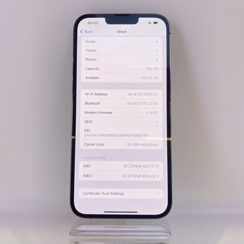 iPhone 13 Pro Max 256GB Vàng 98% pin 100% Quốc tế từ SB (Không dùng sim SB - Đốm camera 3x - Đã thay pin) HH7775