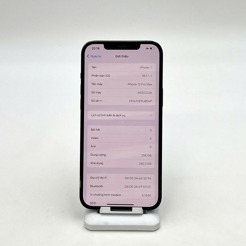 iPhone 12 Pro Max 256GB Xanh Dương 98% pin 100% DBH Quốc tế Apple (Đã thay pin - Đốm camera 3x) - HH0198