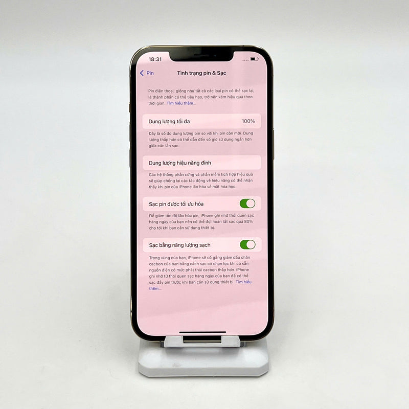 iPhone 12 Pro Max 128GB Vàng 98% pin 100% Máy đã trả hết tiền mạng dùng như Quốc tế Apple (Đã thay pin, xước nhẹ viền trên) - HH4499