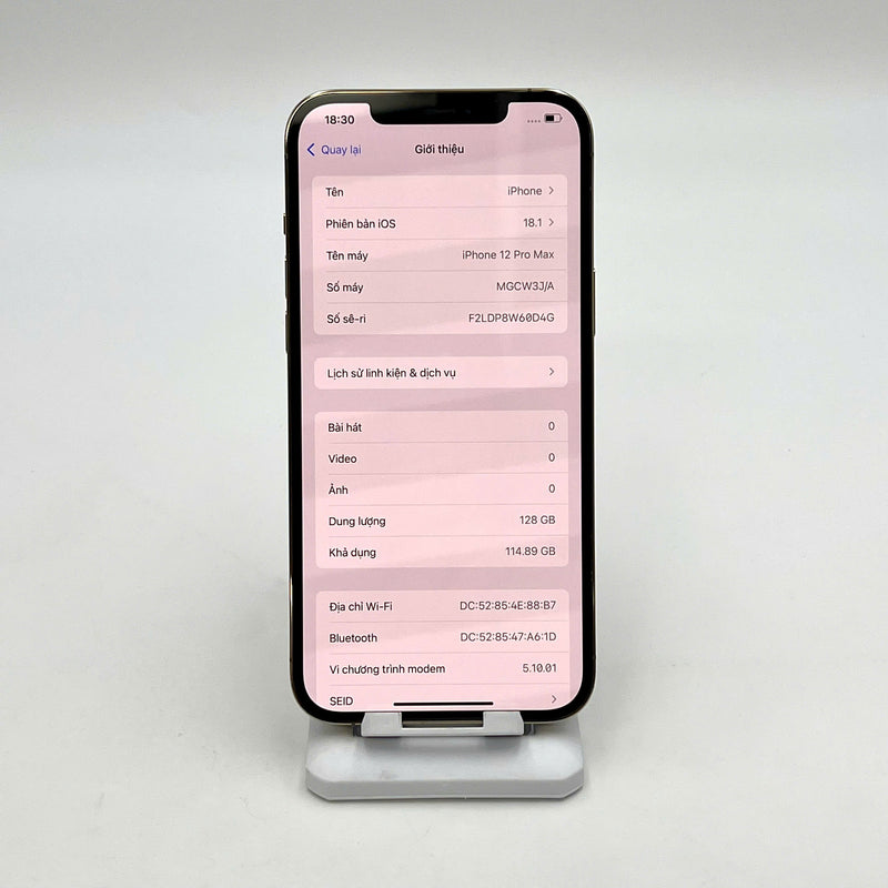 iPhone 12 Pro Max 128GB Vàng 98% pin 100% Máy đã trả hết tiền mạng dùng như Quốc tế Apple (Đã thay pin, xước nhẹ viền trên) - HH4499