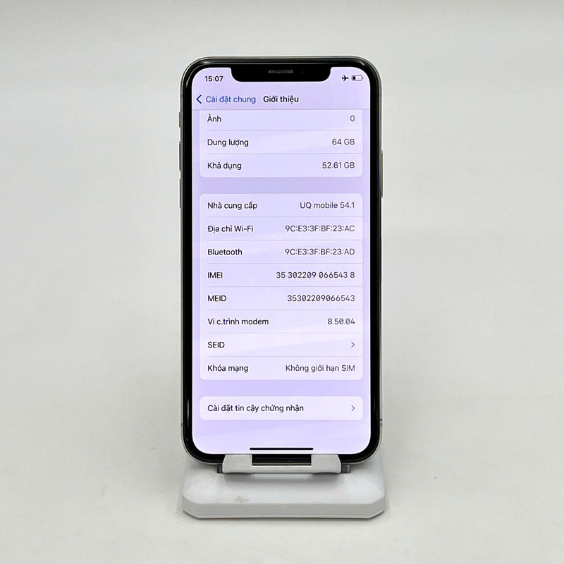 iPhone X 64GB Trắng 98% pin 100% Máy đã trả hết tiền mạng dùng như Quốc tế Apple (Đã thay pin - Đốm camera 2x, viền xước) - HH5438